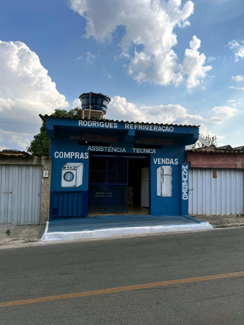 Fachada da Rodrigues Refrigerações no Jardim Leblon, em Belo Horizonte